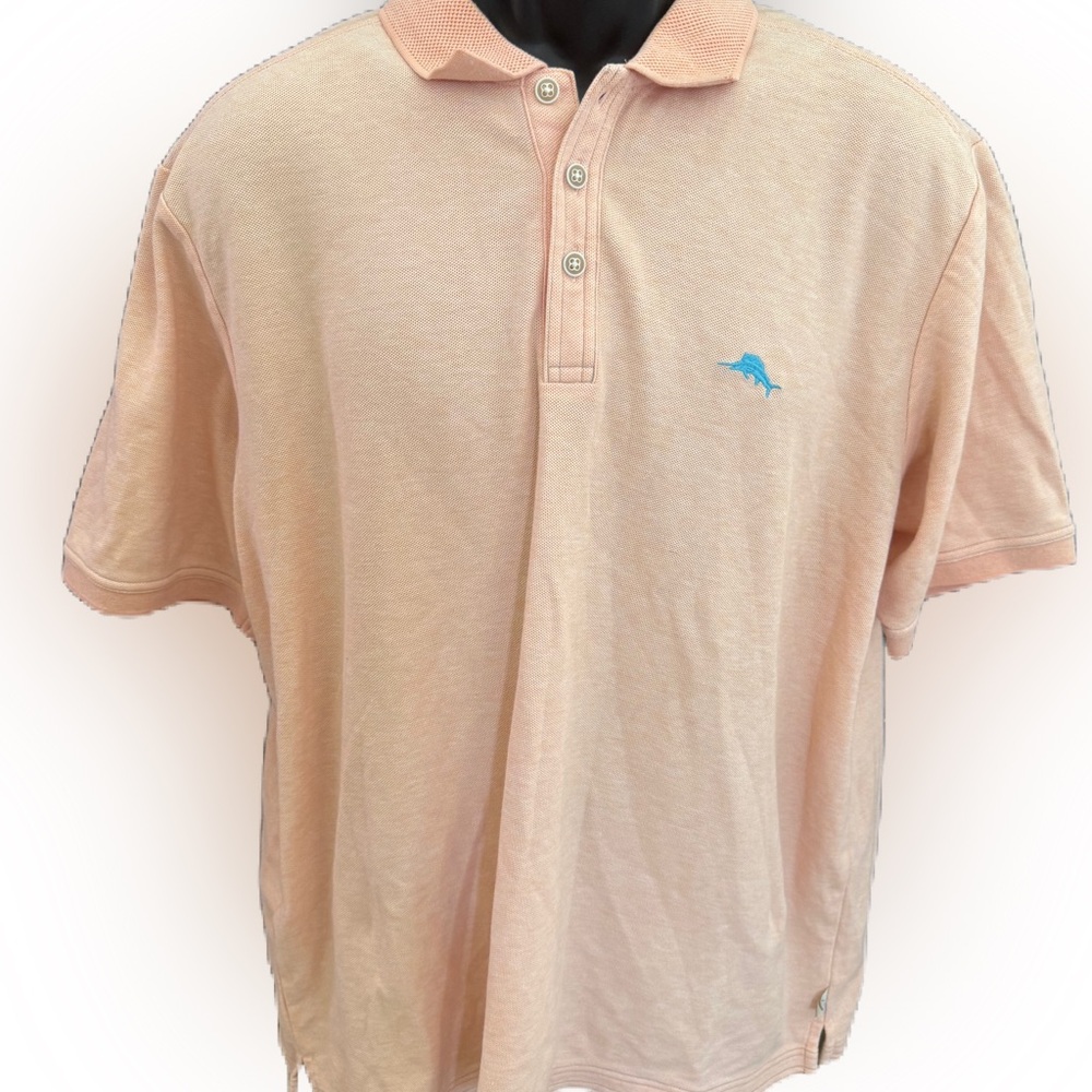 Tommy Bahama Men’s Island Zone Supima Peach Colored Polo Shirt. Size XL